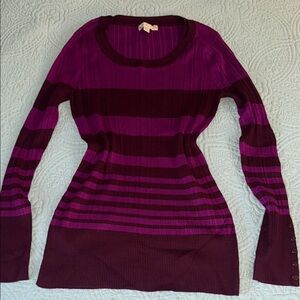 Chic Purple Striped Knit Top